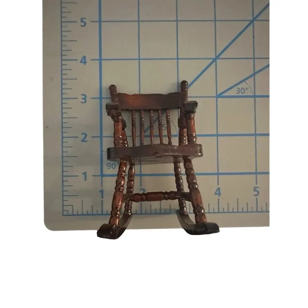 Wood Brown Victorian Rocking Chair Dollhouse Miniature 1:12 Living Room